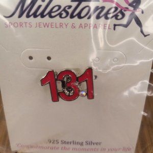 13.1 Milestones Half Marathon .925 Sterling Silver Cutout Pink Sneaker Charm